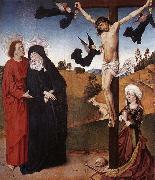 MASTER of the Life of the Virgin Christ on the Cross with Mary, John and Mary Magdalene oil painting